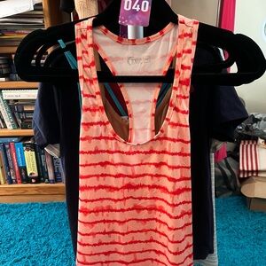 ZYIA Active Cherry Ice Sanibel Tank Striped Ventilated Tank Top